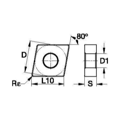 CNMG - 6P Rhomboid C Type Insert 0.8mm - TN30P