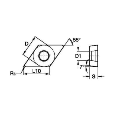 DCMT-1P D Type Turning Insert 0.4mm - TN20P